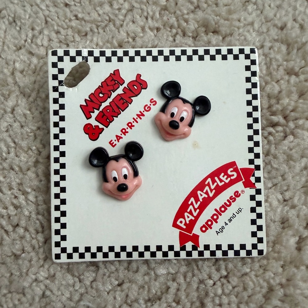 Vintage 90's Mickey & Friends Earrings Pazzazzles Applause Disney Post New